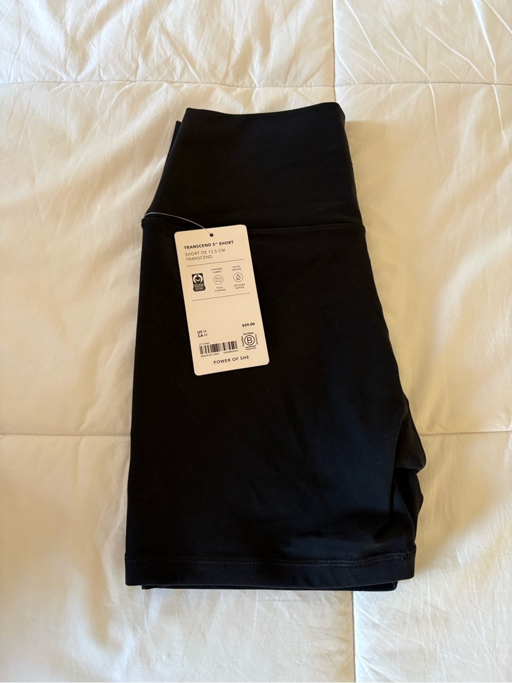 Athleta Black Transcend 5” High-Rise Bike Shorts